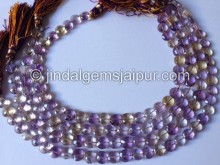 Ametrine Faceted Coin Beads